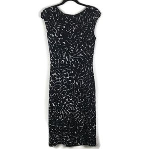 Lauren Ralph Lauren Knotted Sleeveless Printed Midi Dress in Black/White